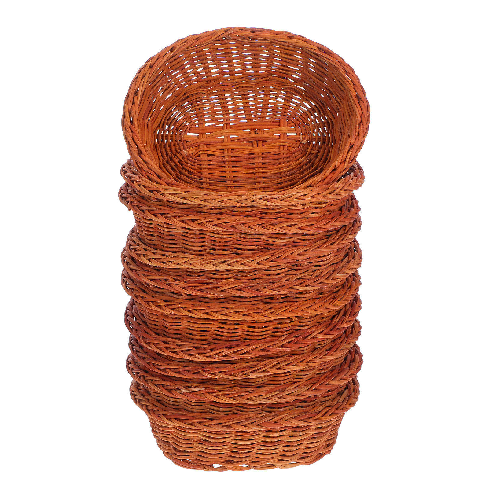 Food Storage Small - ตะกร้าหวายทรงรีขนาดเล็ก 10 ชิ้น สำหรับใส่ขนมปัง ผลไม้ ของว่าง