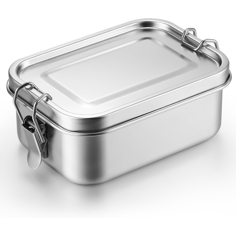 Food Storage Drawer Organizer - ภาชนะเก็บอาหารสแตนเลสพร้อมฝาปิด กล่องอาหารกลางวัน กล่องจัดระเบียบตู้เย็น กล่องเตรียมอาหาร กล่องอาหารพกพาสำหรับกิจกรรมกลางแจ้ง