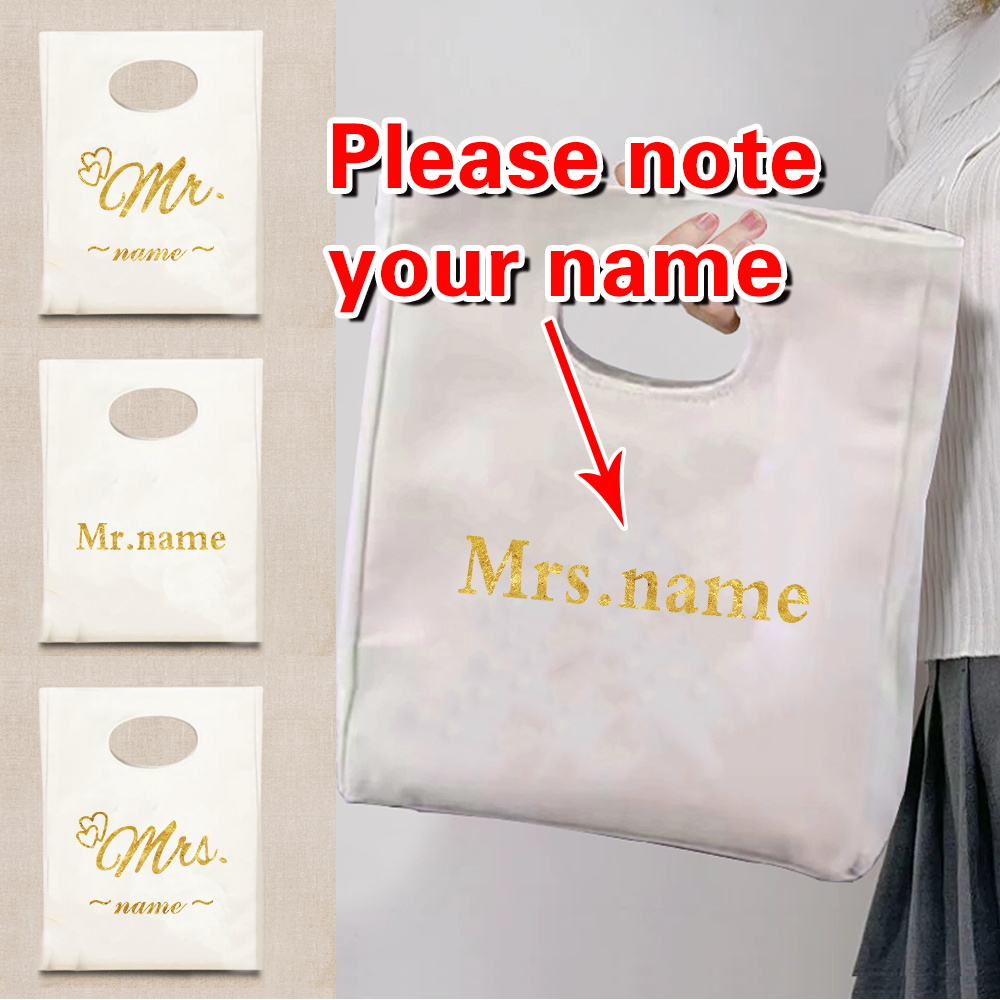 Food Storage Name - กระเป๋าใส่อาหารกลางวันแบบกำหนดเองได้ กระเป๋าเก็บอาหาร กระเป๋าปิกนิก กระเป๋าถือแบบใช้ซ้ำได้ เป็นมิตรกับสิ่งแวดล้อม ความจุขนาดใหญ่