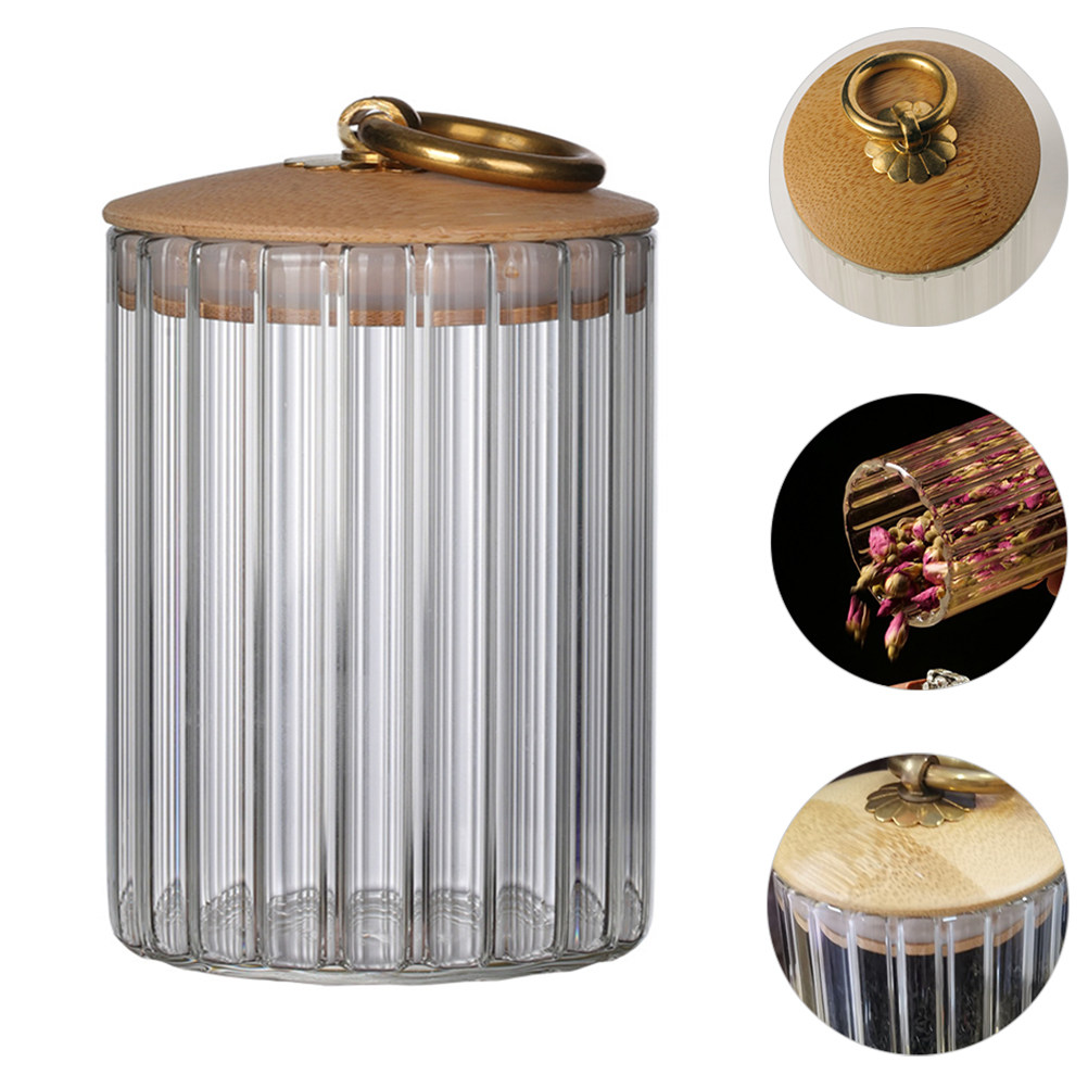 Food Storage Jars With Lids - ขวดแก้วเก็บอาหารสุญญากาศสำหรับชา กาแฟ เมล็ดถั่ว เครื่องเทศ พร้อมฝาปิดแบบวงแหวน ภาชนะใสสำหรับจัดเก็บอาหาร