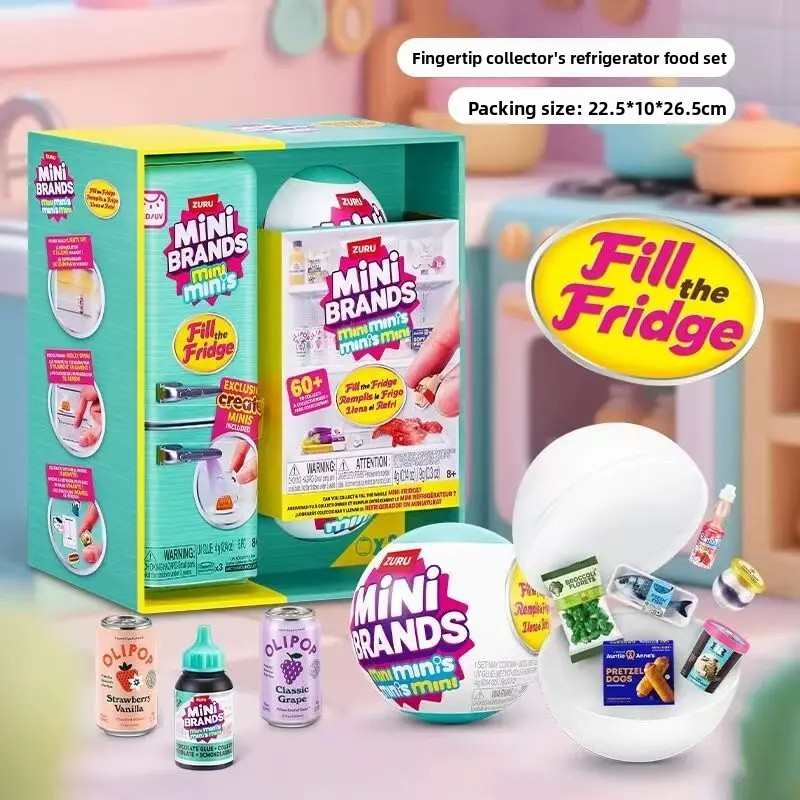 Food Storage Small - มินิแบรนด์ส ฟิลเดอะฟริดจ์ บลายด์บ็อกซ์ ของเล่นสะสมอาหารจิ๋ว ชุดของเล่นตู้เย็นจิ๋ว ของขวัญวันเกิดสำหรับเด็ก