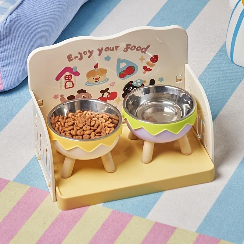 Storage Tips For Food - โต๊ะให้อาหารสัตว์เลี้ยงสำหรับแมวและสุนัข ป้องกันอาหารหก ง่ายต่อการประกอบและทำความสะอาด และป้องกันการล้มคว่ำ