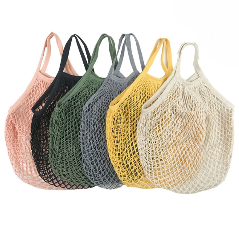 Produce Bag Reusable Mesh - ถุงช้อปปิ้งผ้าฝ้ายแบบพับได้ ถุงตาข่ายแบบใช้ซ้ำได้ ถุงใส่ผักผลไม้ ถุงจัดเก็บของในครัว