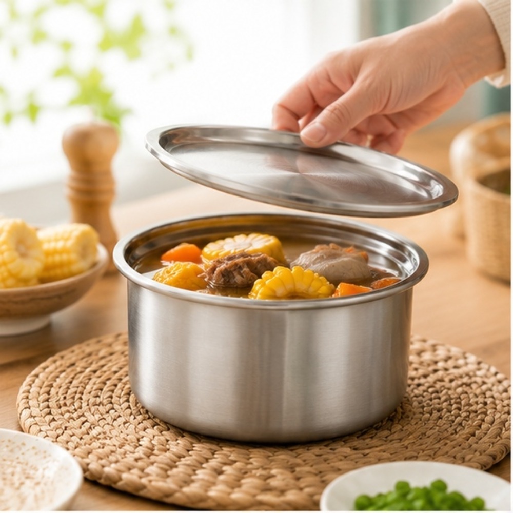 Food Storage Time - ถ้วยสแตนเลส 304 พร้อมฝาปิด สำหรับนึ่งไข่ อาหารเด็ก ขนมหวาน