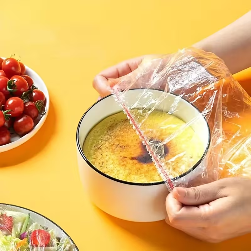 Food Storage Plastic Bag - ฝาครอบถนอมอาหารแบบใช้แล้วทิ้งเกรดอาหาร, ฝาครอบพลาสติกสำหรับใช้กับไมโครเวฟ, ถุงเก็บผักผลไม้แบบยืดหยุ่นสำหรับใช้ในครัวเรือน