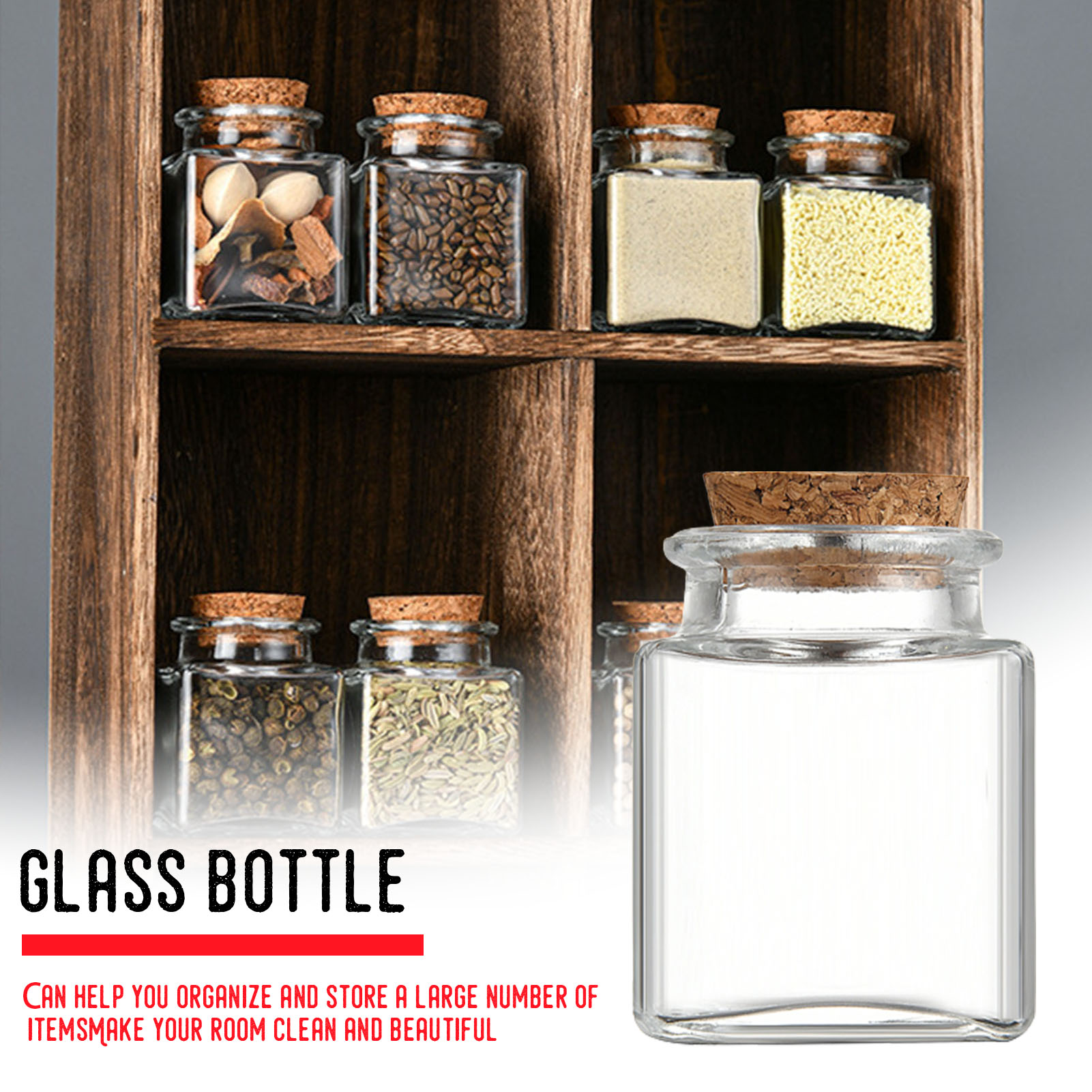 Food Storage Jars With Lids - 1/5/10Pcs แก้ว Jars ห้องครัว Pantry Organizer