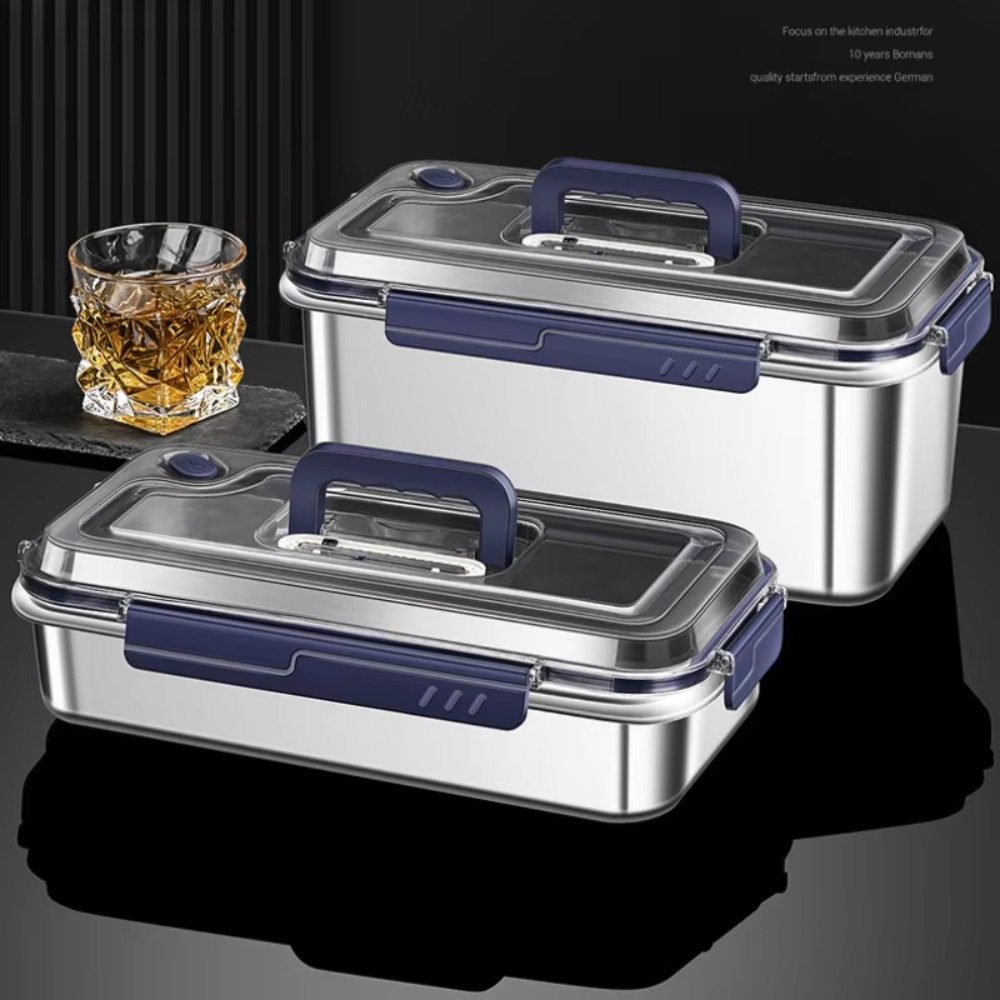 Food Storage Jar Set - ชุดกล่องเก็บอาหารสแตนเลส 316 ป้องกันการรั่วซึม พร้อมฝาปิด กล่องจัดระเบียบในครัว ความจุขนาดใหญ่
