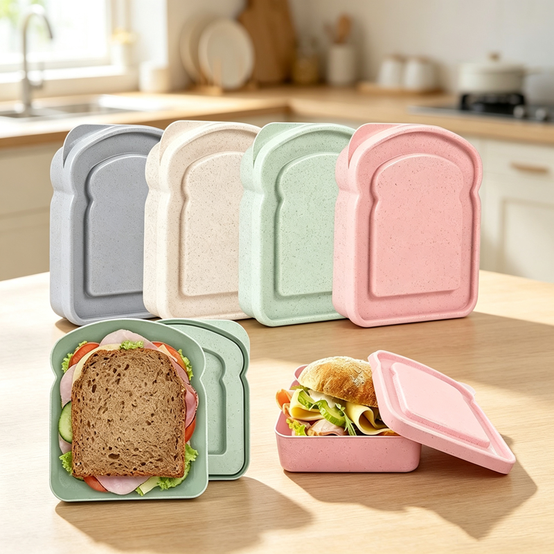 Food Storage Drawer Organizer - กล่องแซนวิชเบนโตะแบบใช้ซ้ำได้ 1/4 ชิ้นพร้อมฝาปิดกล่องเก็บอาหารแบบพกพาสำหรับโรงเรียนปิกนิกกลางแจ้งครัวภาชนะปิดผนึก
