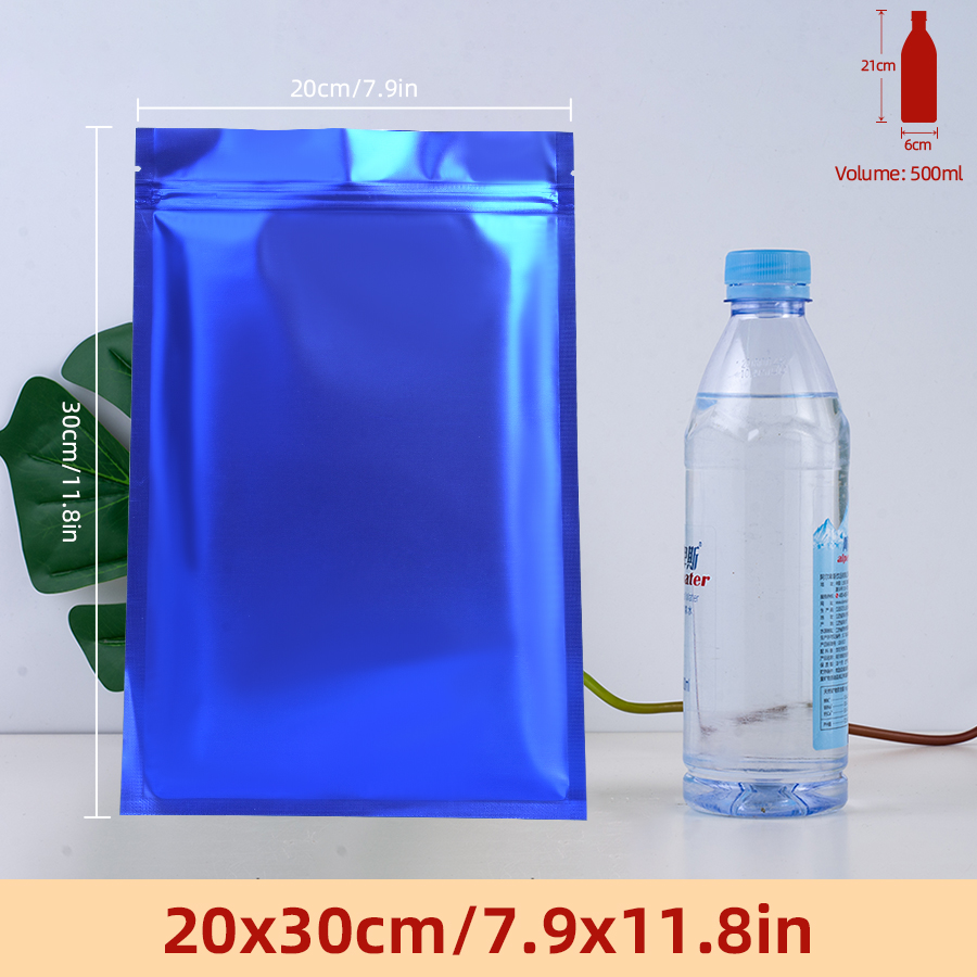 Food Storage Small - 100 ชิ้น ถุงซิปฟอยล์สีน้ำเงินด้าน, ถุงเก็บของแบบใช้ซ้ำได้สำหรับขนมโฮมเมด, อาหารประจำวันแบบต่างๆ แพ็คสินค้าชิ้นเล็ก