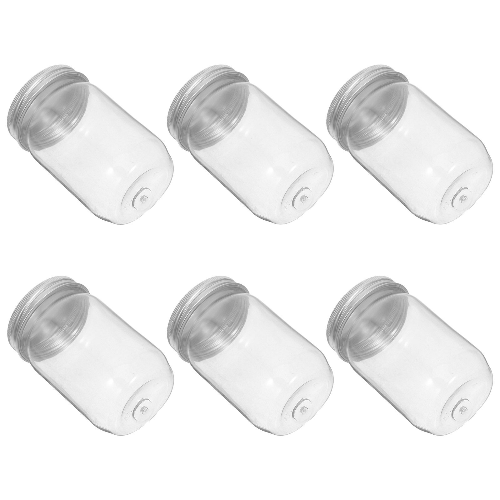 Food Storage Jars With Lids - ขวดโหลพลาสติกใส 6 ชิ้น พร้อมฝาปิดสุญญากาศ ภาชนะเก็บอาหารใส สำหรับขนม