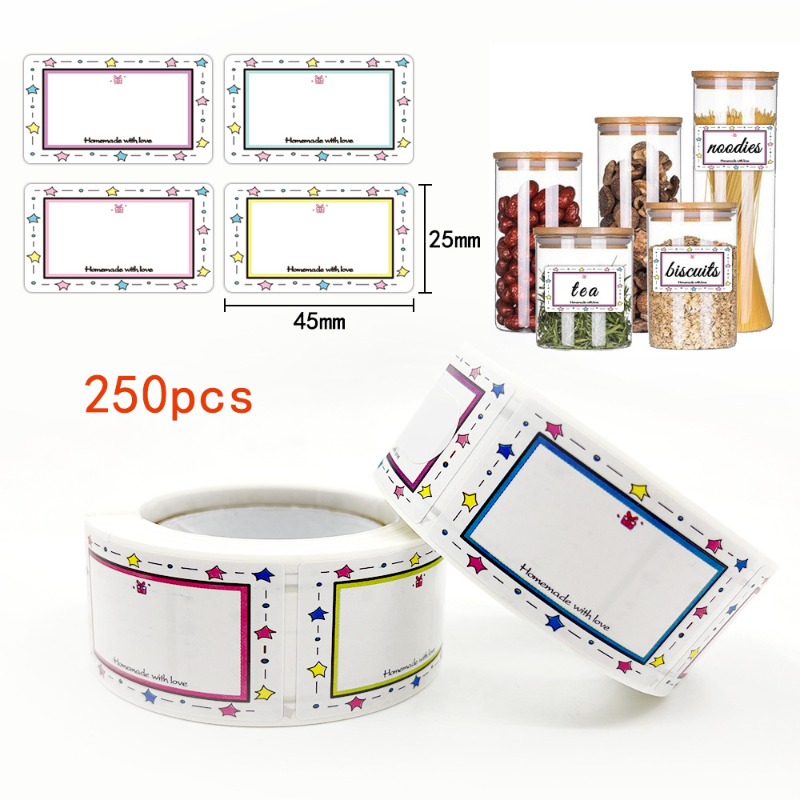 Food Storage Name - 250 PCS/ม้วนเปล่าห้องครัวป้ายชื่อสติกเกอร์สําหรับกล่องเก็บอาหารที่เขียนด้วยลายมือวันที่สติกเกอร์ปิดผนึกแท็ก DIY