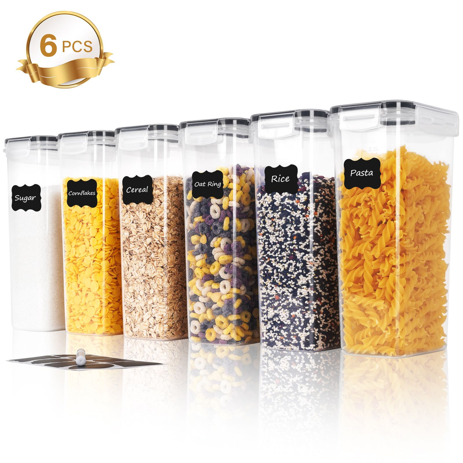Food Storage Jar Set - ภาชนะเก็บอาหารสุญญากาศ 3/6 ชิ้น - 2.4 ลิตร