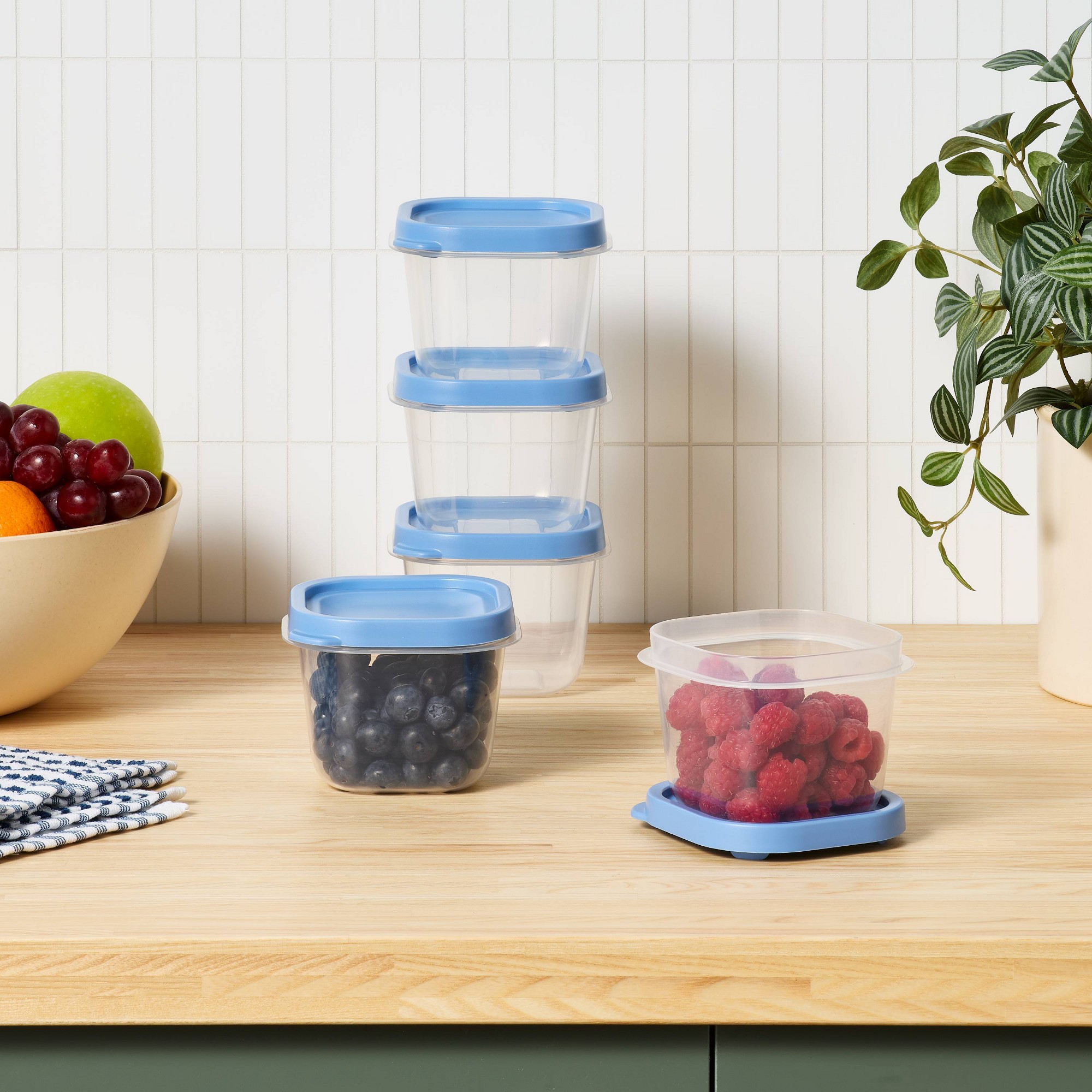 ชุดกล่องเก็บอาหารพลาสติกสีน้ำเ - Food Storage Containers Set บทวิจารณ์และราคา