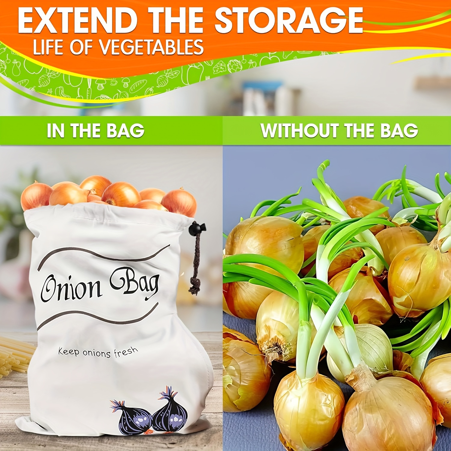 ถุงเก็บผักแบบใช้ซ้ำได้ 2 ชิ้น  - Food Storage Roots บทวิจารณ์และราคา