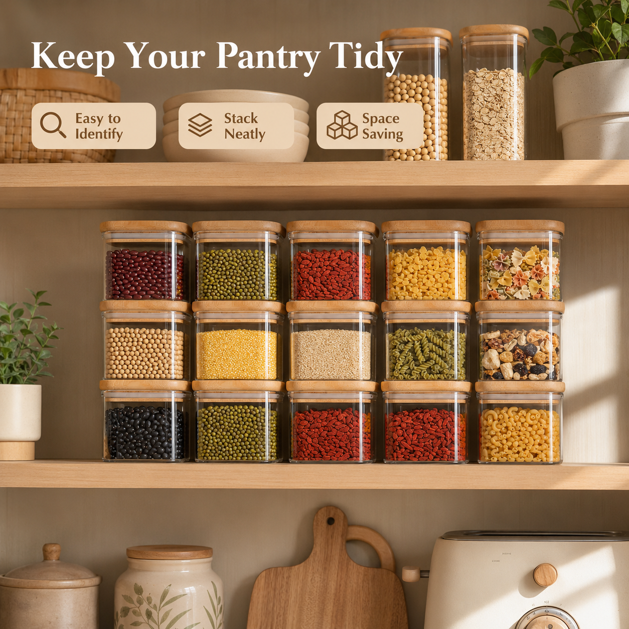 ขวดแก้วฝาไม้ไผ่ 120 มล. 4 ออนซ - Food Storage Jars With Lids บทวิจารณ์และราคา