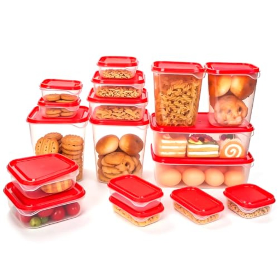 ชุดภาชนะเก็บอาหารพลาสติก 17 ชิ - Food Storage Containers Set บทวิจารณ์และราคา