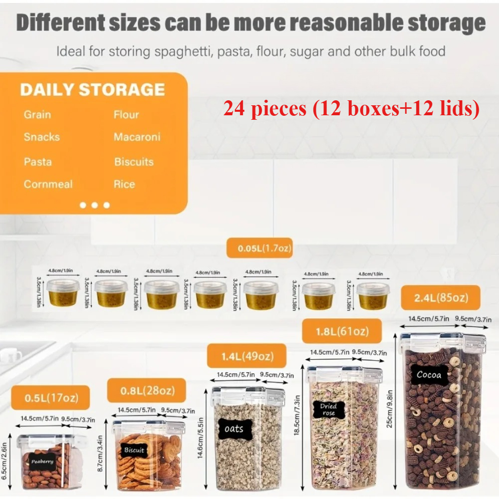 24 ชิ้น กล่องเก็บอาหาร 12 กล่อ - Food Storage Drawer Organizer บทวิจารณ์และราคา