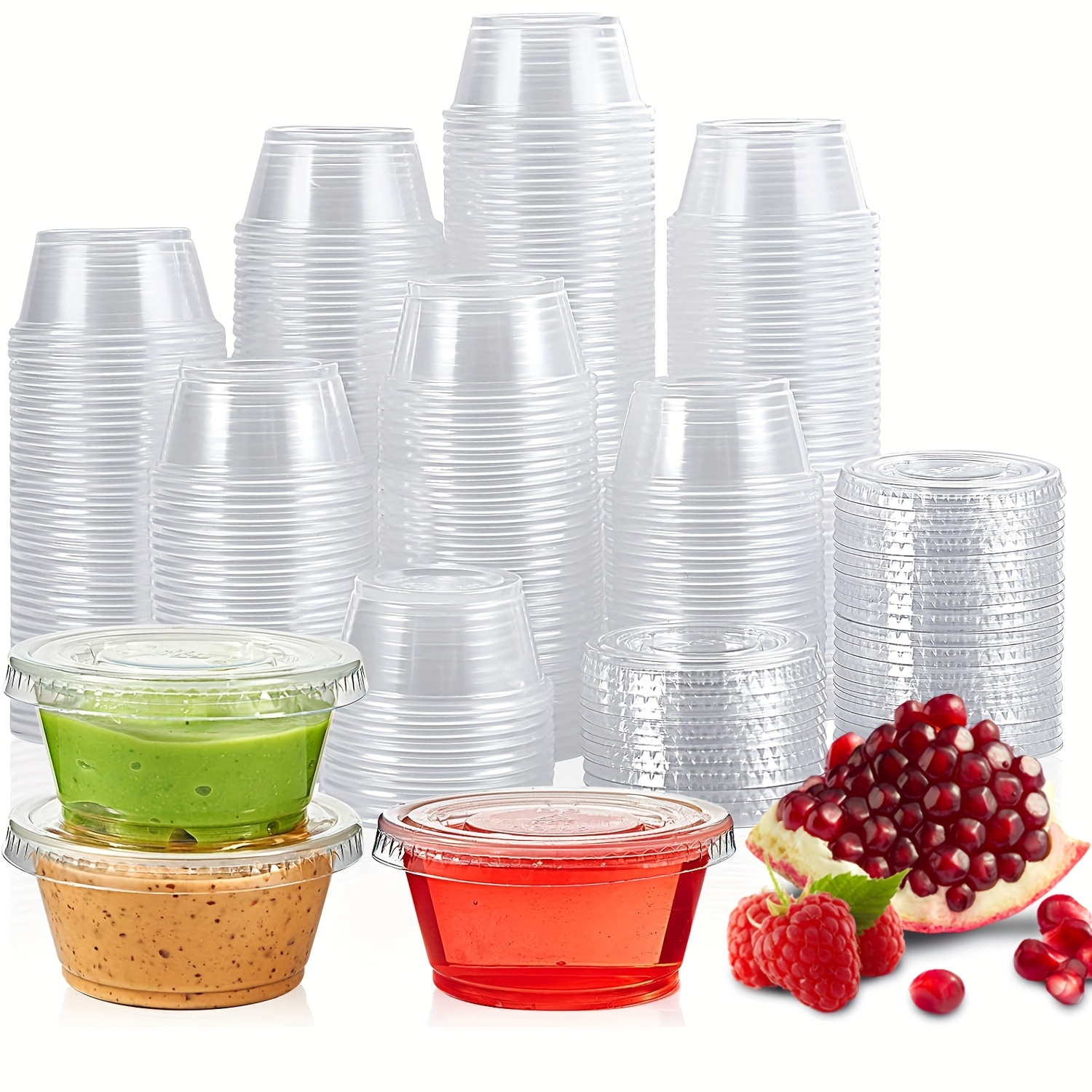 กล่องซอสพลาสติกแบบใช้แล้วทิ้ง  - Food Storage Jars With Lids บทวิจารณ์และราคา