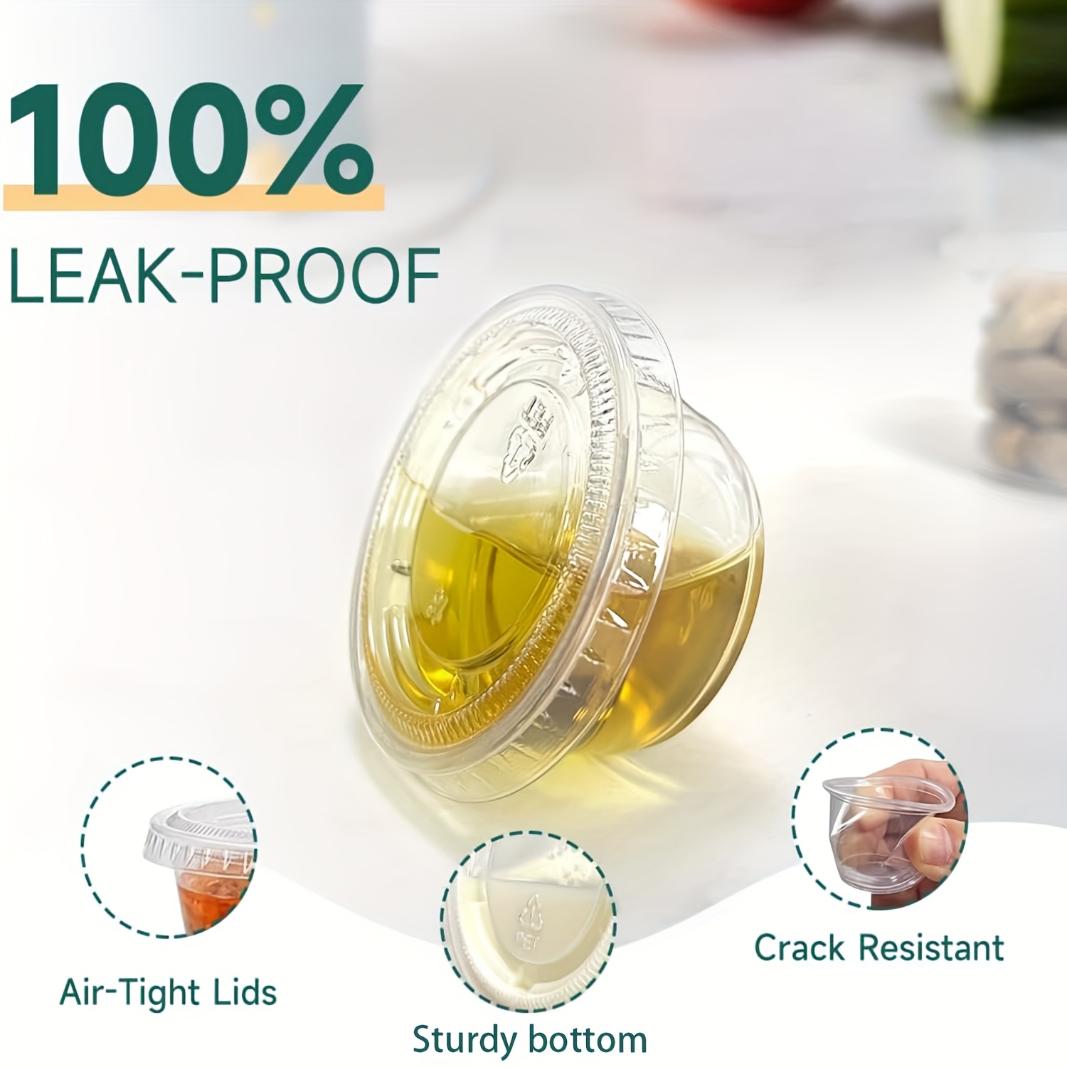 กล่องซอสพลาสติกแบบใช้แล้วทิ้ง  - Food Storage Jars With Lids บทวิจารณ์และราคา