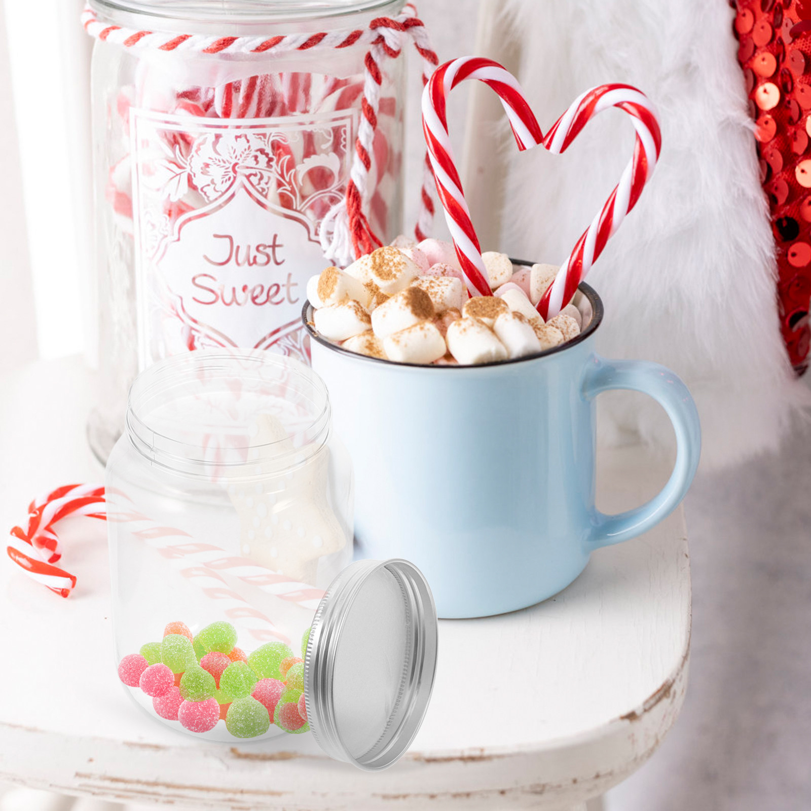 ขวดพลาสติกใส 4 ชิ้น พร้อมฝาปิด - Food Storage Jars With Lids บทวิจารณ์และราคา