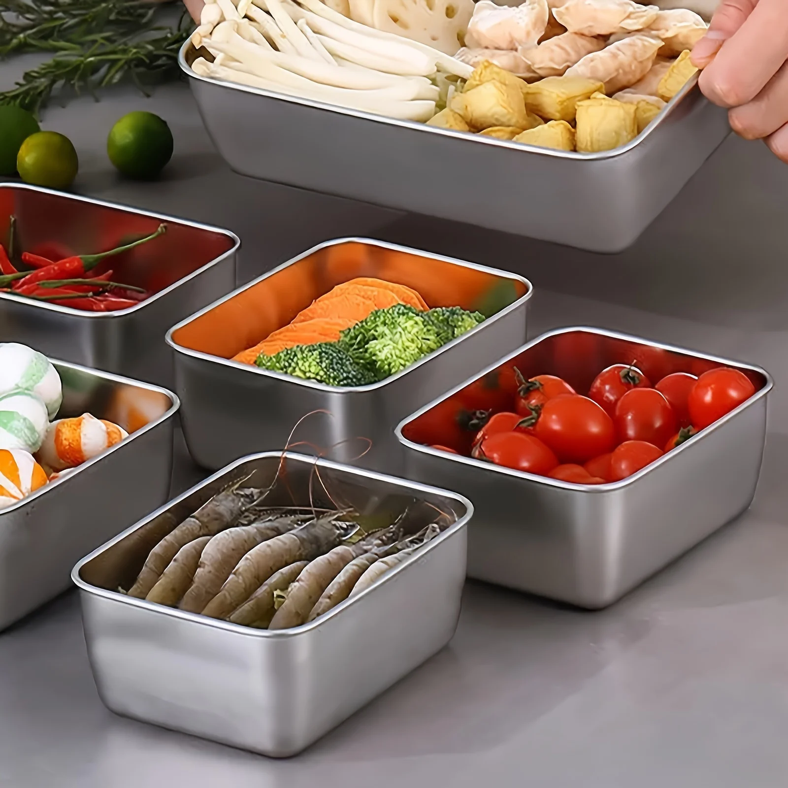 ชุดกล่องเก็บอาหารสแตนเลสพร้อมฝ - Food Storage Containers Set บทวิจารณ์และราคา