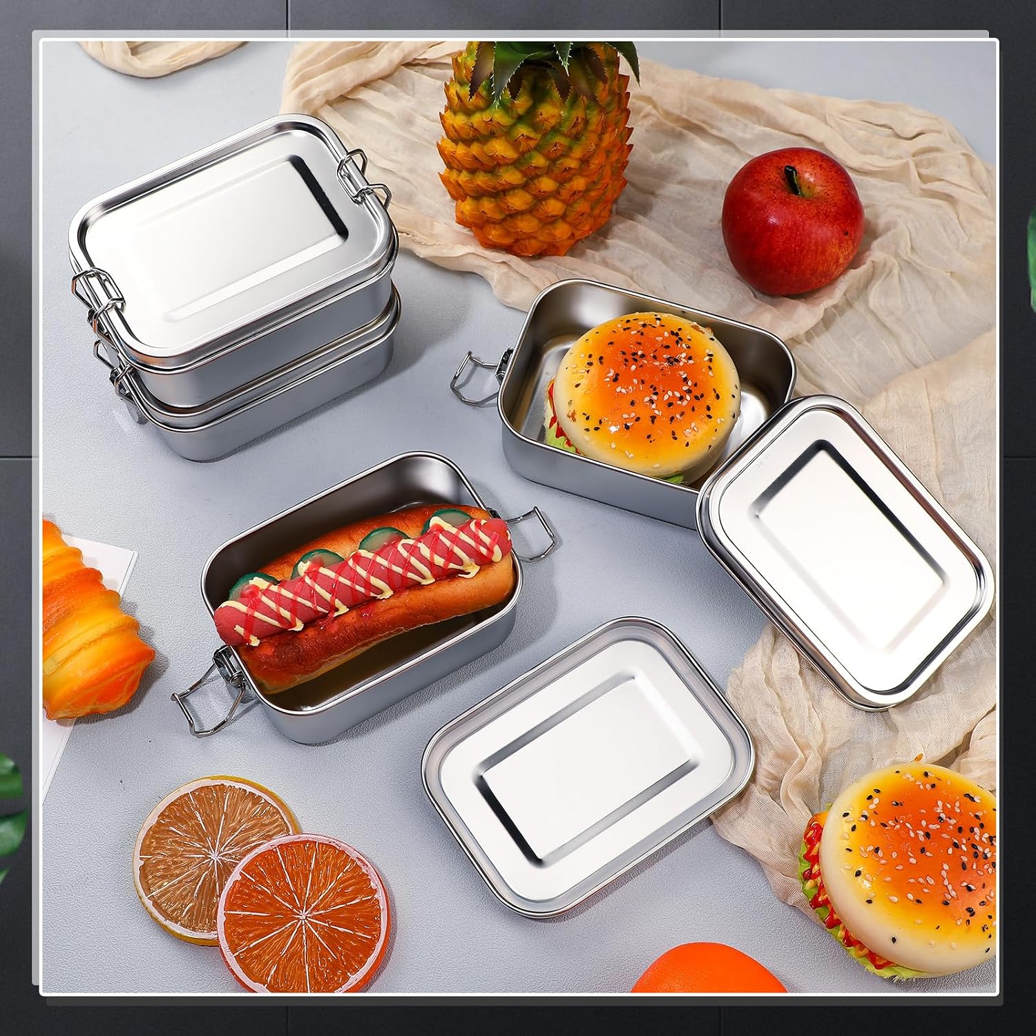 ภาชนะเก็บอาหารสแตนเลสพร้อมฝาปิ - Food Storage Drawer Organizer บทวิจารณ์และราคา