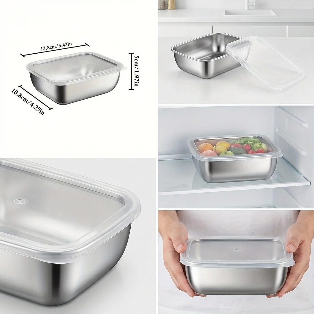 กล่องเก็บอาหารสแตนเลส 5 ชิ้น แ - Food Storage Jar Set บทวิจารณ์และราคา