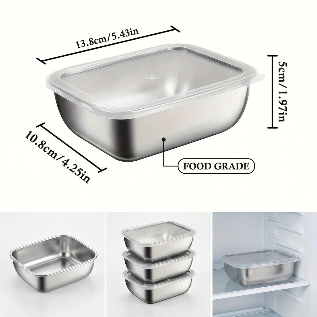 กล่องเก็บอาหารสแตนเลส 5 ชิ้น แ - Food Storage Jar Set บทวิจารณ์และราคา