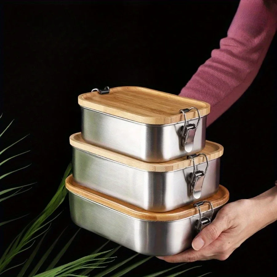 กล่องข้าวกลางวันฝาปิดทำจากไม้ไ - Food Storage Time บทวิจารณ์และราคา