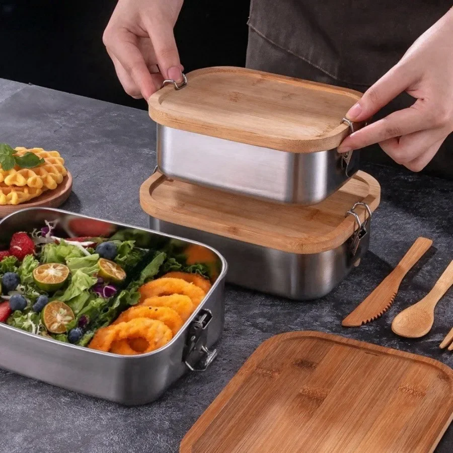 กล่องข้าวกลางวันฝาปิดทำจากไม้ไ - Food Storage Time บทวิจารณ์และราคา