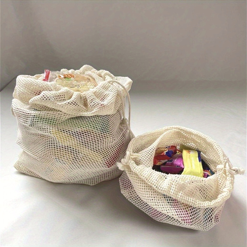 ถุงตาข่ายผ้าฝ้ายแบบใช้ซ้ำได้ 1 - Produce Bag Reusable Mesh บทวิจารณ์และราคา