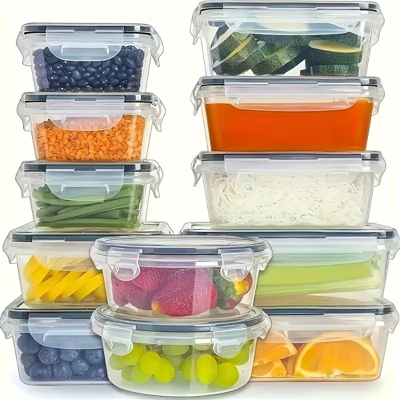 กล่องเก็บอาหารใส 4 ชิ้น พร้อมฝ - Food Storage Containers Set บทวิจารณ์และราคา