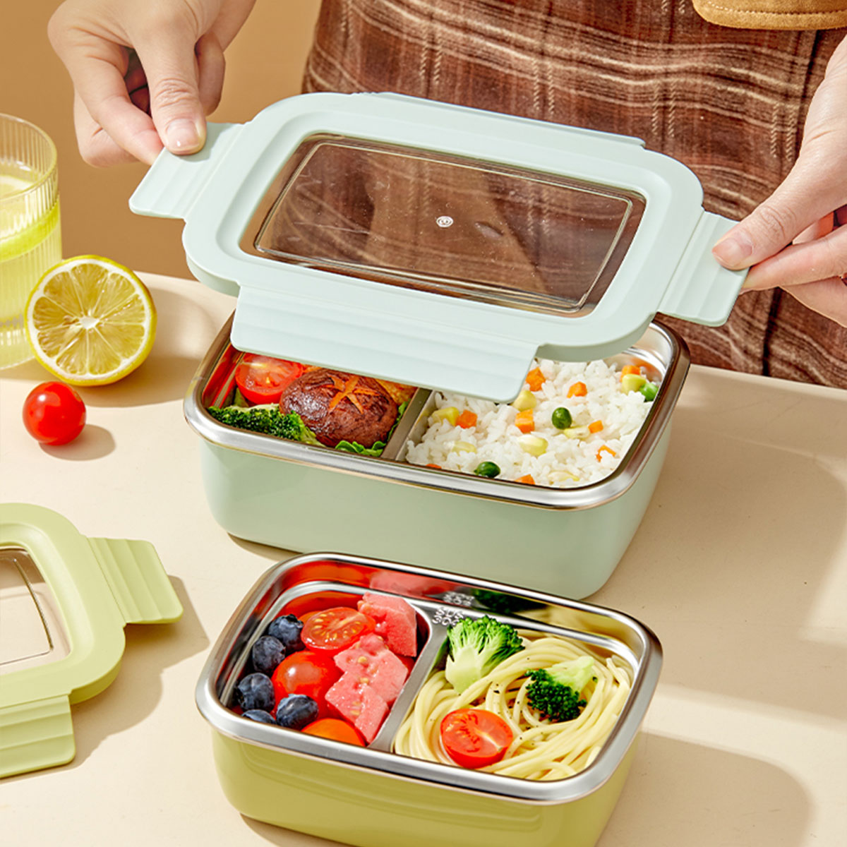 กล่องข้าวสแตนเลส 304 สำหรับไมโ - Food Storage Drawer Organizer บทวิจารณ์และราคา