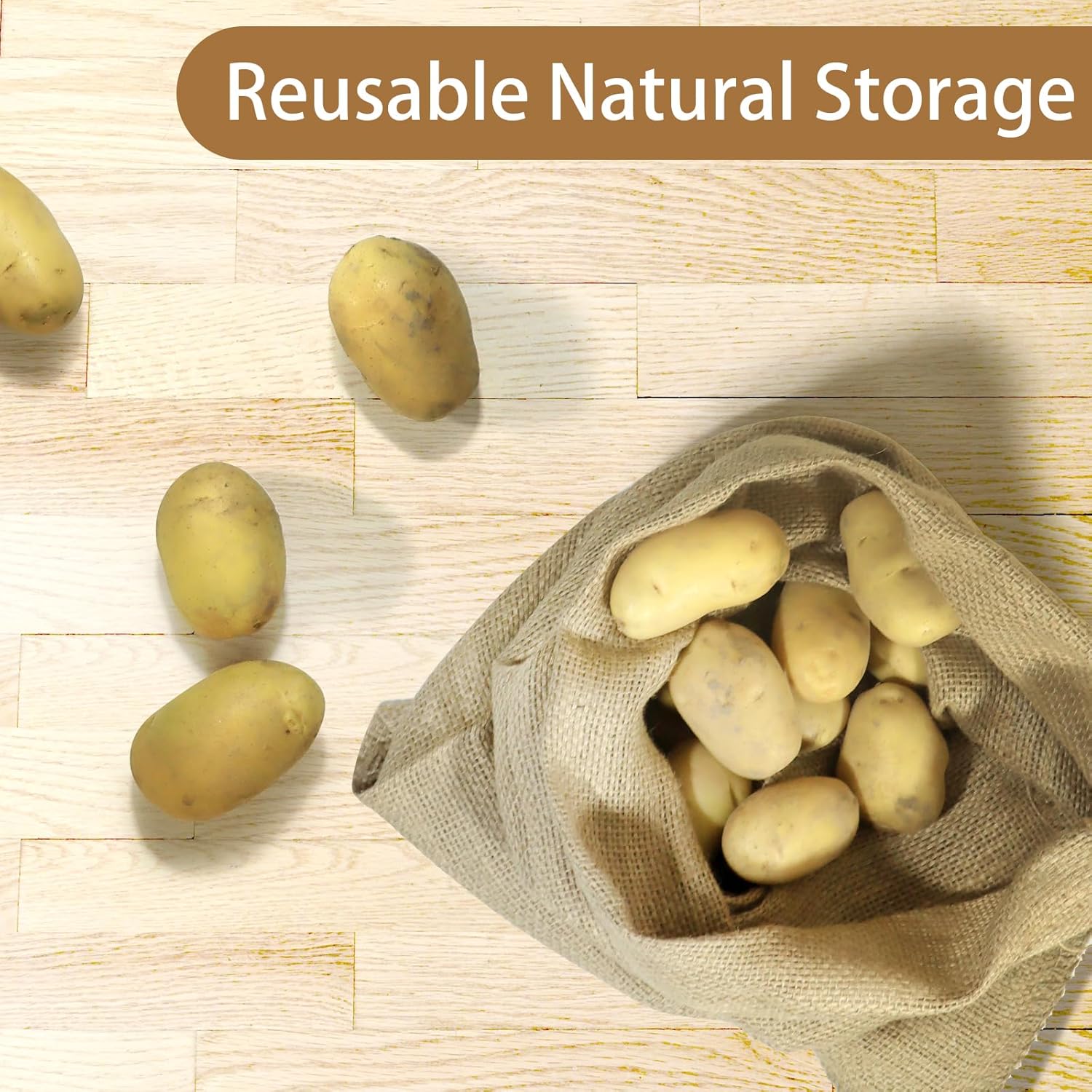 1PC ธรรมชาติ Jute Burlap กระสอ - Food Storage Roots บทวิจารณ์และราคา