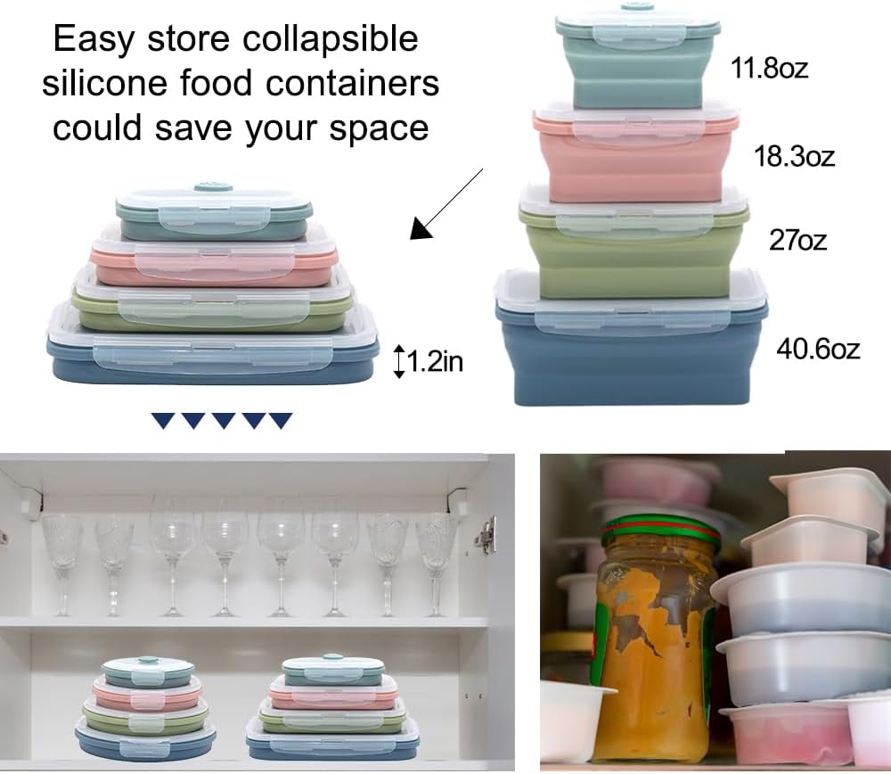 ชุดภาชนะเก็บอาหารซิลิโคนพับได้ - Food Storage Jar Set บทวิจารณ์และราคา