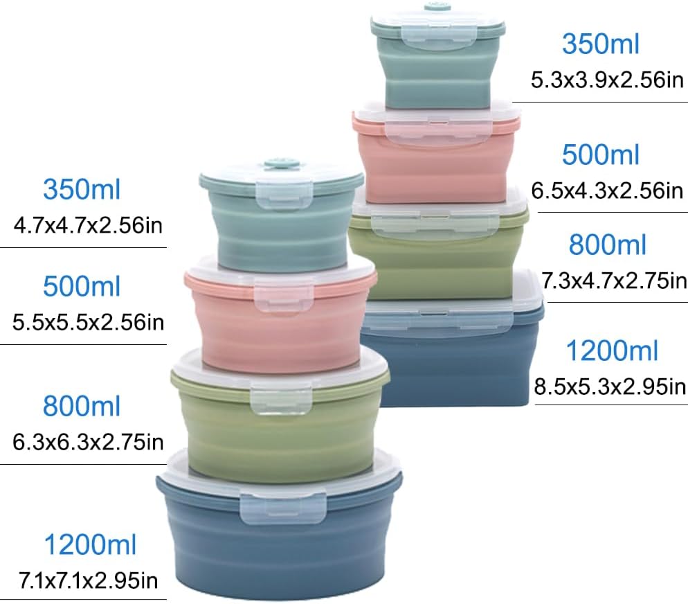 ชุดภาชนะเก็บอาหารซิลิโคนพับได้ - Food Storage Jar Set บทวิจารณ์และราคา