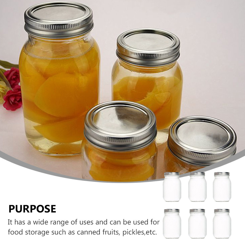 ขวดแก้วใสทรงกลม 6 ชิ้น พร้อมฝา - Food Storage Jars With Lids บทวิจารณ์และราคา