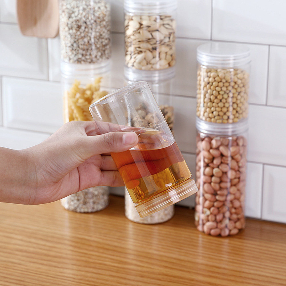 10 ชิ้น ขวดโหลพลาสติกใสคุณภาพส - Food Storage Jars With Lids บทวิจารณ์และราคา