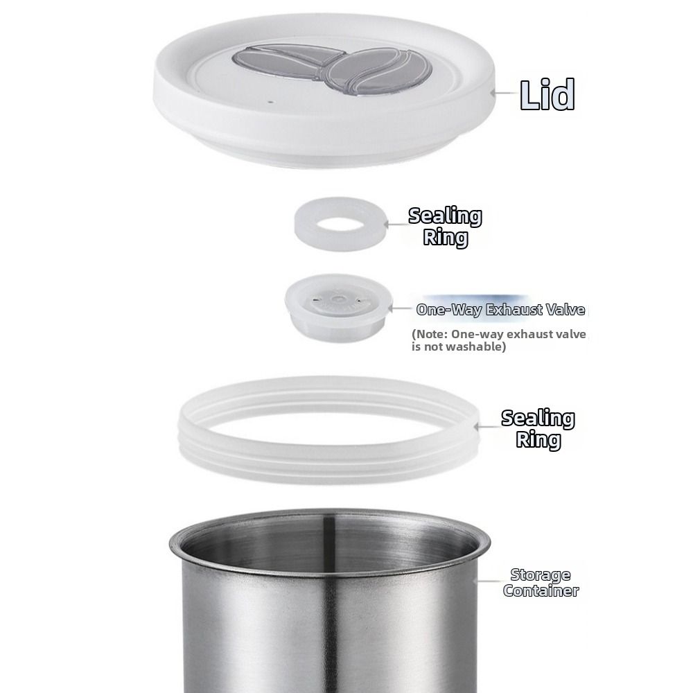 โถเก็บเมล็ดกาแฟสแตนเลส ปิดผนึก - Food Storage Jars With Lids บทวิจารณ์และราคา