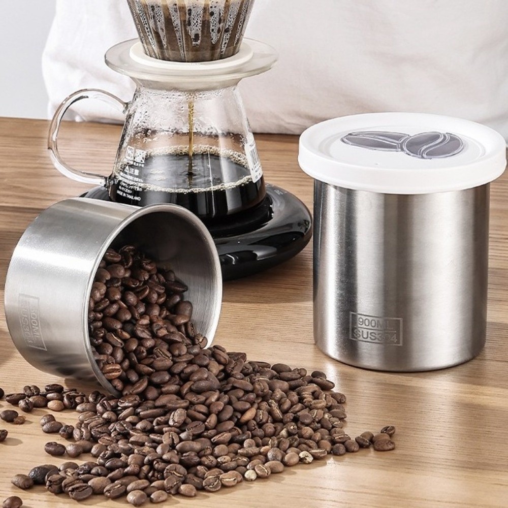 โถเก็บเมล็ดกาแฟสแตนเลส ปิดผนึก - Food Storage Jars With Lids บทวิจารณ์และราคา