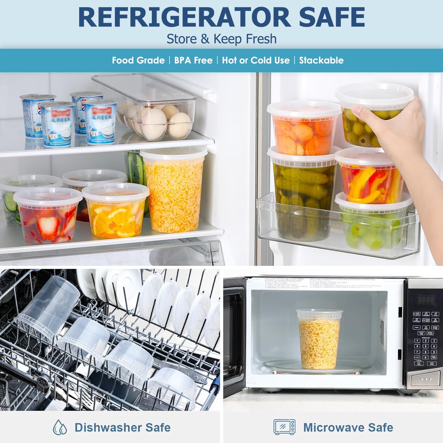 24 ชิ้น Deli ภาชนะเก็บอาหารพร้ - Food Storage Time บทวิจารณ์และราคา