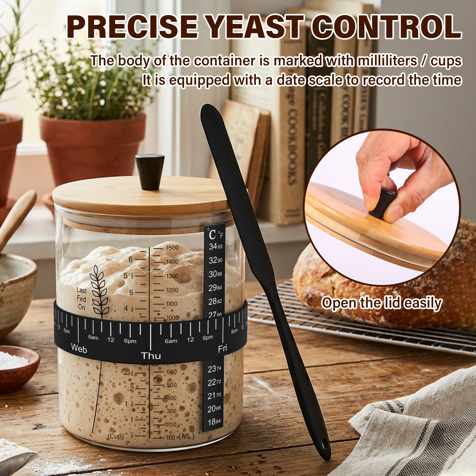 ชุดขวดแก้วใสสำหรับทำแป้งซาวโดว - Food Storage Jar Set บทวิจารณ์และราคา