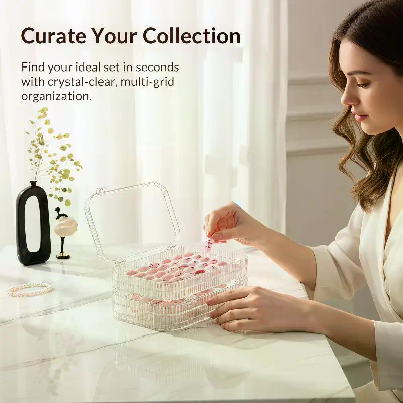 กล่องใส่เล็บปลอมแบบพกพา 3 พับไ - Storage Tips For Food บทวิจารณ์และราคา