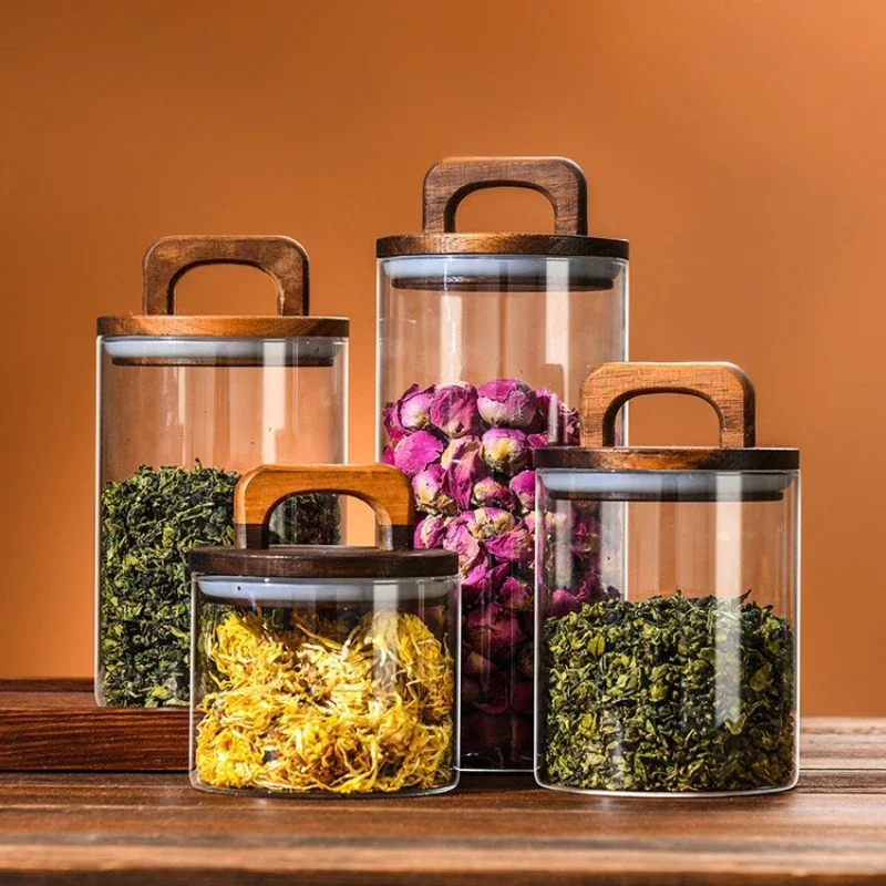 ขวดแก้วใสพร้อมฝาปิดไม้ไผ่กระป๋ - Food Storage Jars With Lids บทวิจารณ์และราคา