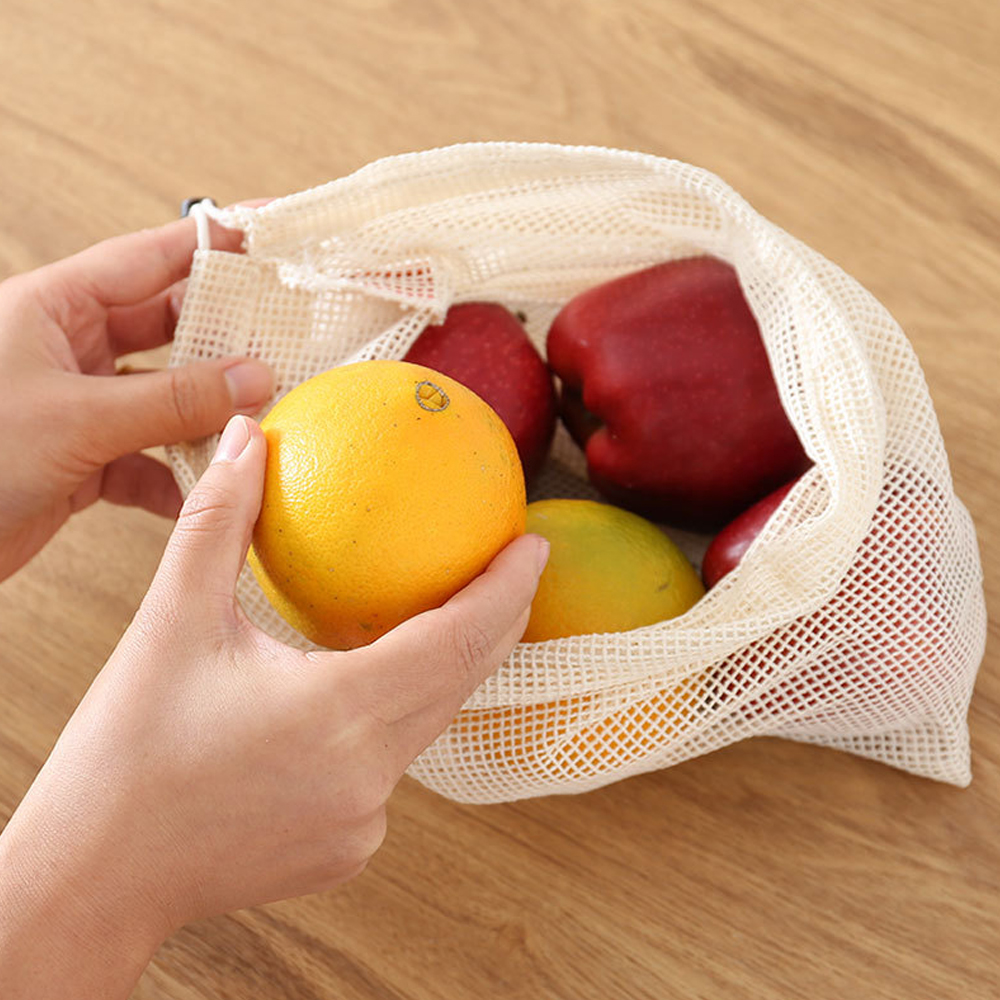 ถุงตาข่ายผ้าฝ้ายแบบใช้ซ้ำได้ 3 - Produce Bag Reusable Mesh บทวิจารณ์และราคา