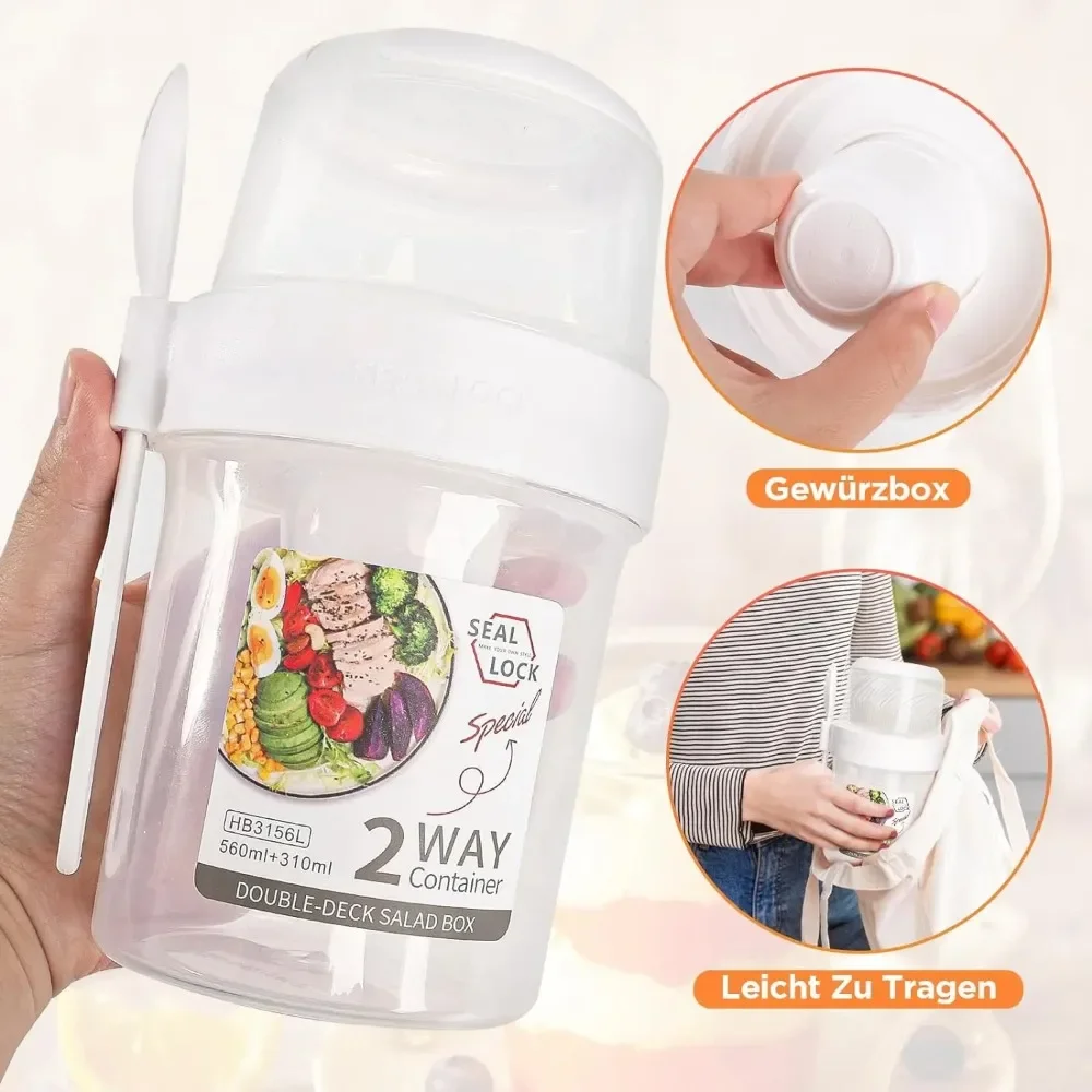 ถ้วยสลัดถ้วยอาหารเช้าแบบพกพาเก - Food Storage Jar Set บทวิจารณ์และราคา