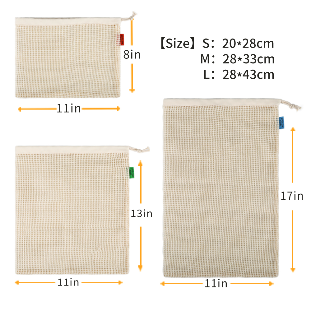 ถุงผ้าฝ้ายออร์แกนิคสำหรับใส่ผล - Produce Bag Reusable Mesh บทวิจารณ์และราคา