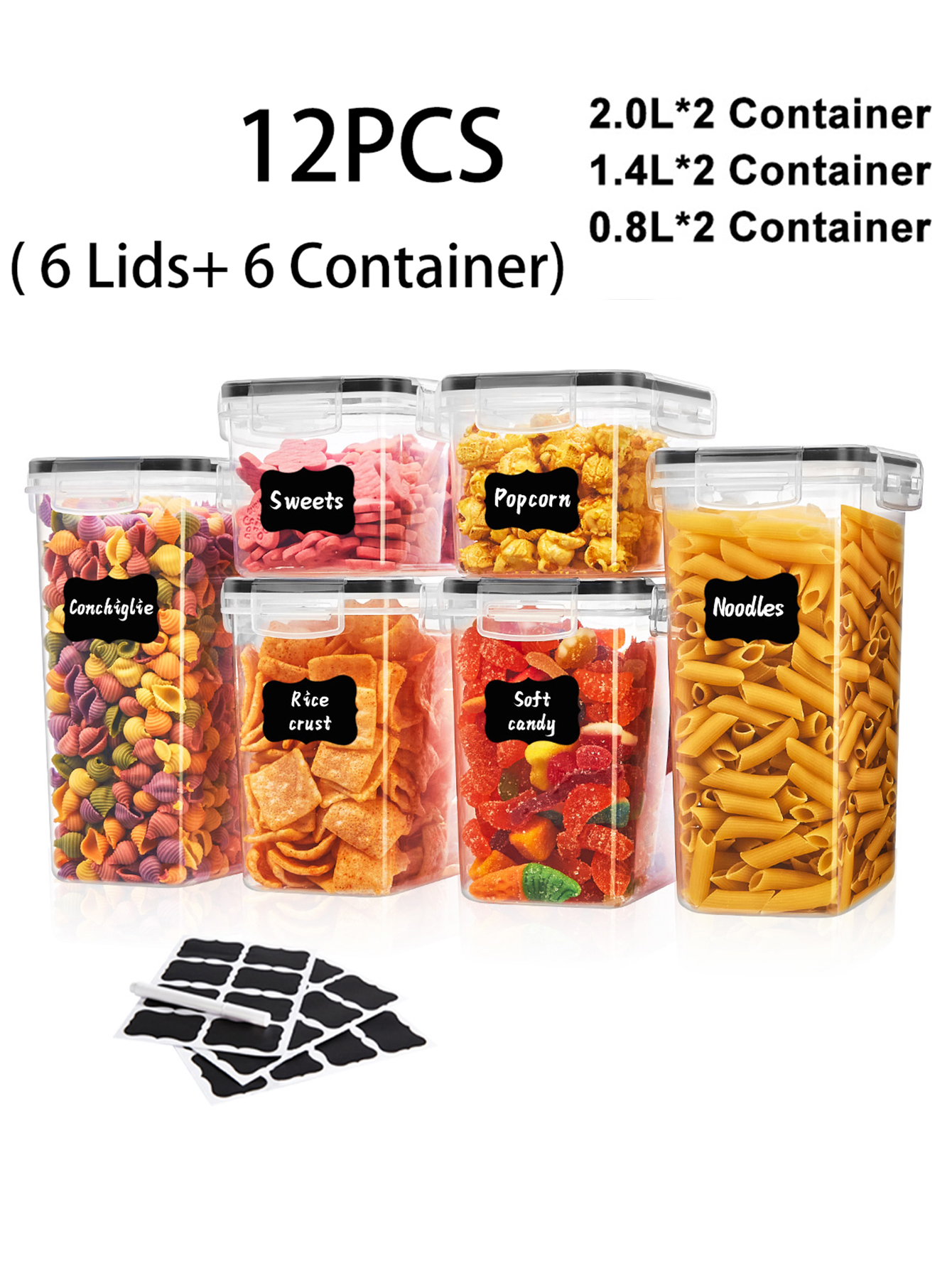 12 ชิ้น, ภาชนะเก็บอาหารสุญญากา - Food Storage Containers Set บทวิจารณ์และราคา