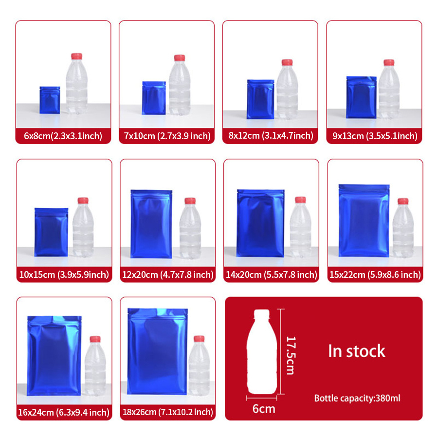 100 ชิ้น ถุงซิปฟอยล์สีน้ำเงินด - Food Storage Small บทวิจารณ์และราคา