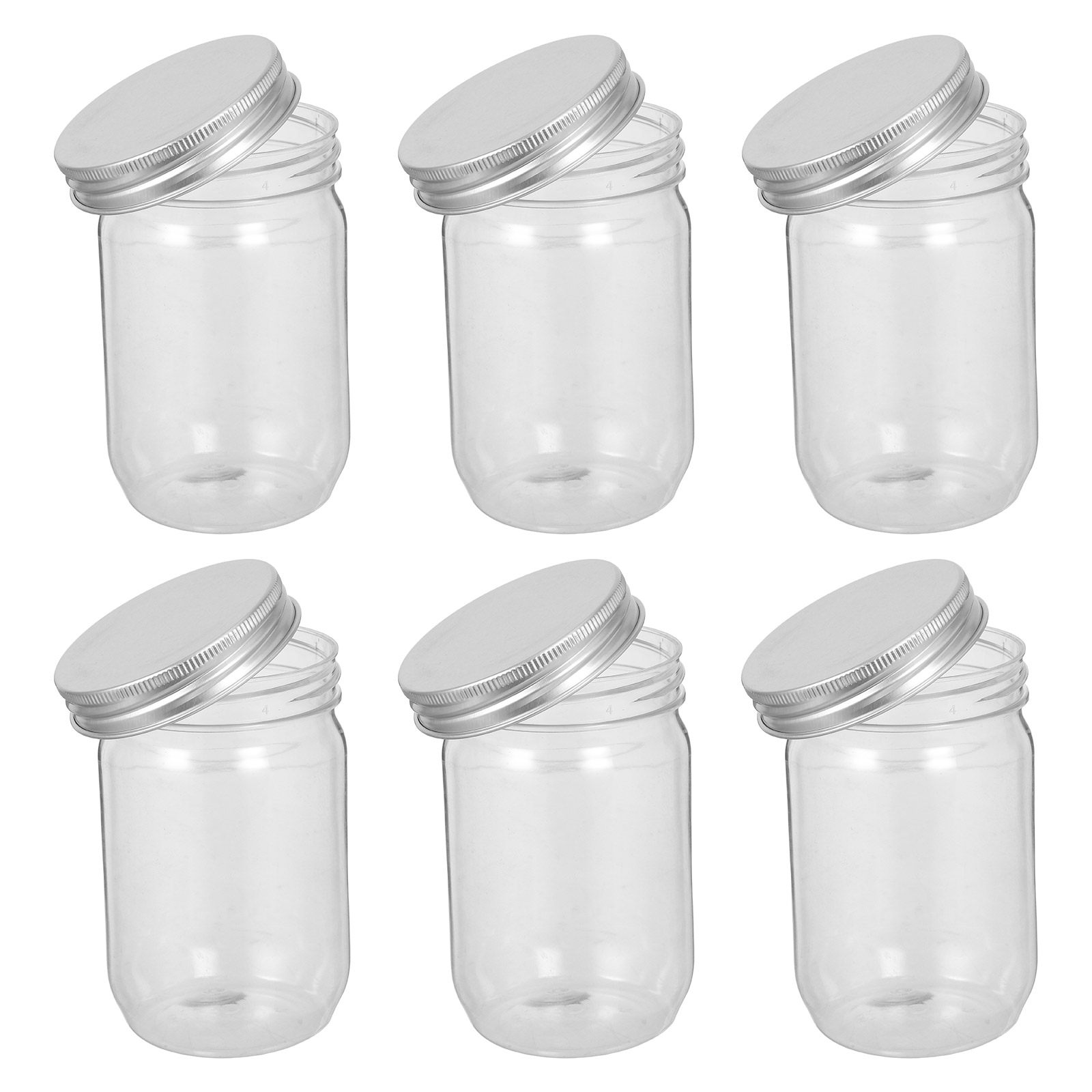 ขวดโหลพลาสติกใส 6 ชิ้น พร้อมฝา - Food Storage Jars With Lids บทวิจารณ์และราคา